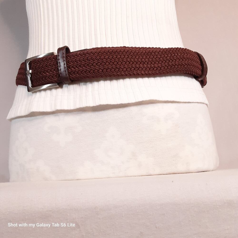 💎Woven Bungee Belt Mens XXL Mocha Brown